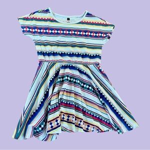 Tea Collection White and Blue Raglan Sundress